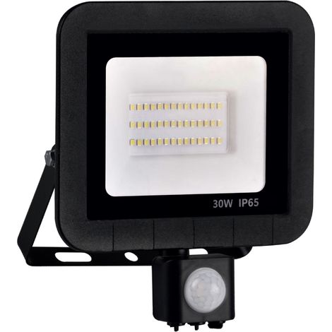 Projecteur LED SMD 30W PIR 6500K 120° IP65 noir Polux (1/4)