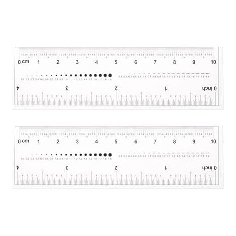 Set mit 2 flexiblen, weißen Kunststofflinealen, 10,2 cm – 0,5 mm Skala – Klappbares Lineal – Messwerkzeug für die Industrie – Transparente Zeichenwerkzeuge – Lehrmaterial – Werkzeuge