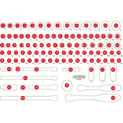 KS TOOLS Insert en mousse vide pour 811.0101 ( 811.0101-97 ) (1/3)