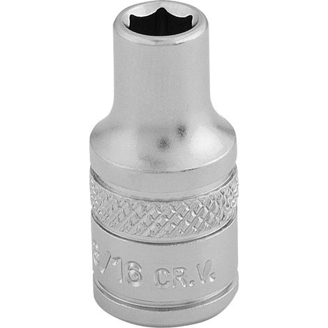 Draper 3/16 Inch 6-Point Socket, 1/4 Inch Square Drive, Micro Satin Chrome Finish, Part Number 16517 (1/5)
