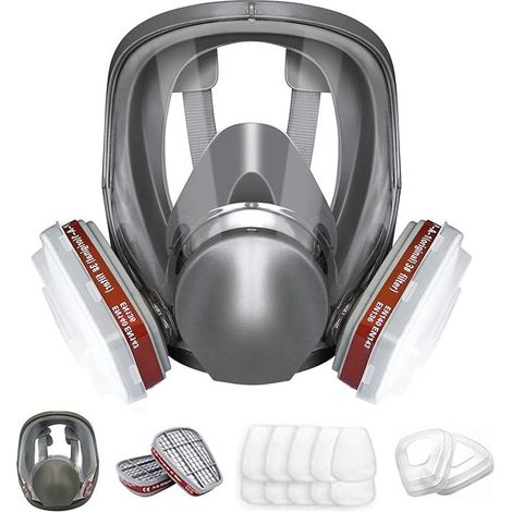 Vollgesichtsmaske 6800 Vollgesichtsmaske mit Filter 6001 zum Lackieren, Schutz vor Staub, Chemikalien, Polieren, Autolackieren, Schleifen (1/5)
