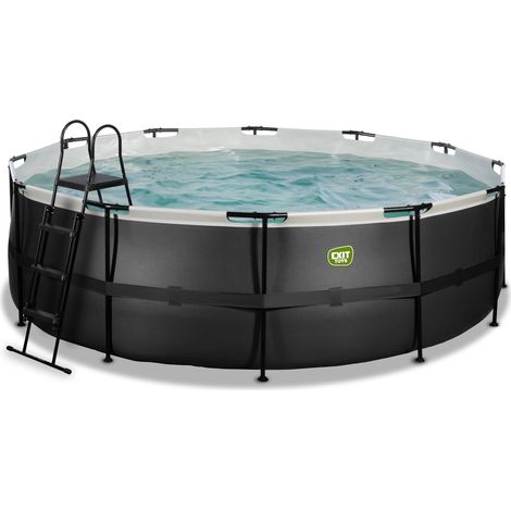 EXIT Black Leather Pool ø450x122cm mit Filterpumpe - schwarz (1/5)