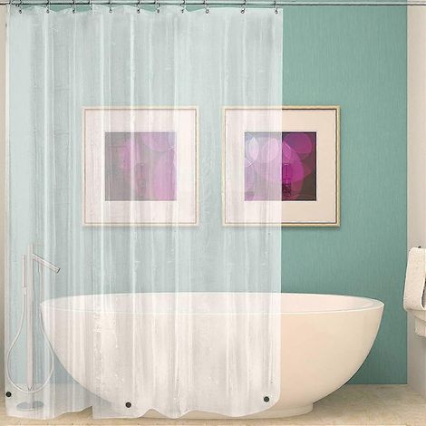 Doublure de rideau de douche 72 x 72 pouces, doublure de douche robuste en PEVA (1/5)