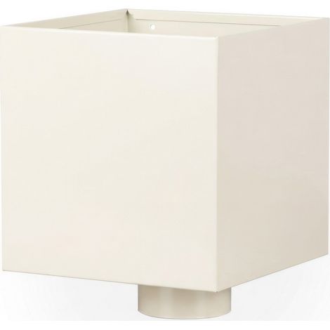Boite à eau Blanc RAL 9002 200 x 200 Sortie Ø 80 avec grille anti-feuilles – LPP