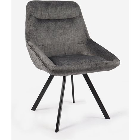 Set aus 2 eleganten Samtsesseln mit Metallbasis Ondara - Grau