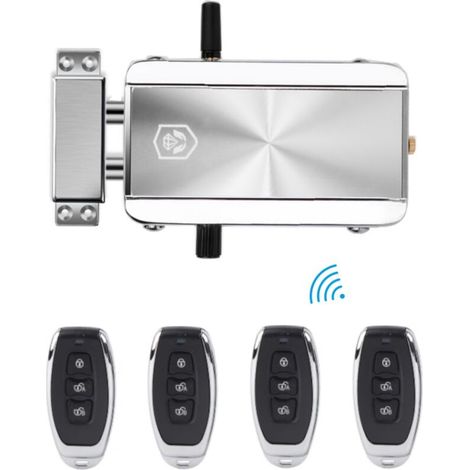 Wireless electronic door lock with remote control - Invisible security smart electric gate lock for home office (1/5)