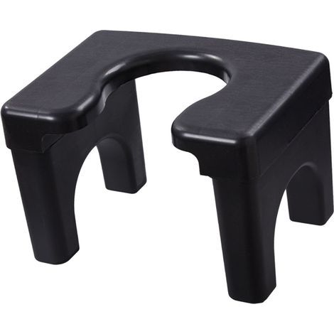 Tabouret de toilette à la turque, chaise de toilette portable, tabouret de bain hygiénique antidérapant, chaise percée multifonctionnelle, version adulte noire haute (1/5)