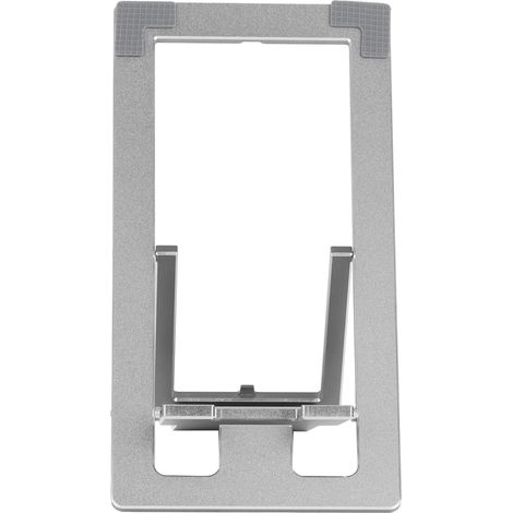 Support de téléphone portable réglable pour bureau, pliable en métal, gris. Support pour téléphone et tablette. (1/5)