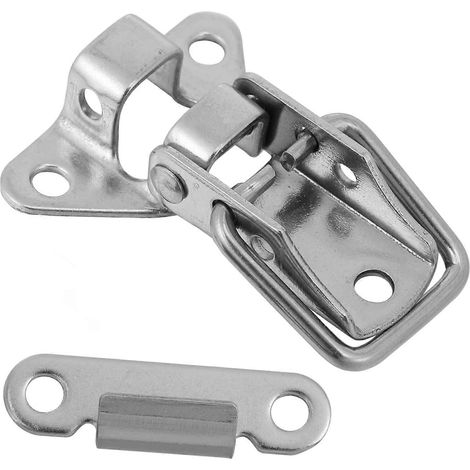 Lot de 2 verrous à bascule en acier inoxydable, sécurisés et à ouverture d'une seule main, avec finition chromée durable pour boîte à outils (1/5)