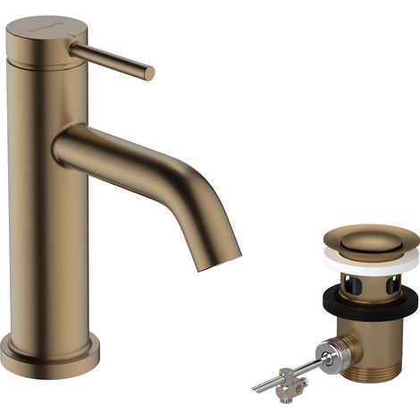 Hansgrohe Tecturis S - Waschtischarmatur mit Ablaufgarnitur, CoolStart, EcoSmart, Bronze gebürstet 73302140