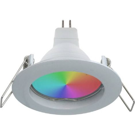 Trade Shop - RGB+6000K LED-Strahler 6W 12V Einbaustrahler 6CM rund RGBW bunte Lichteffekte Boot - Weiß (1/5)