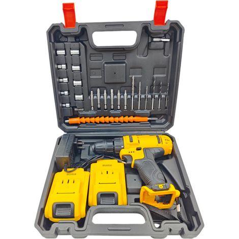 Perceuse Visseuse Sans Fil 21V, Perceuse Électrique à 2 Vitesses avec 2 Batteries Lithium et Chargeur, Tournevis Électrique Multifonction pour Bricolage