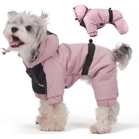 Tuta per cani per amici a quattro zampe, cappuccio caldo, giacca in cotone trapuntato, giacca in cotone trapuntato con contenuto di grafene, impermeabile, piumino per animali domestici (1/2)