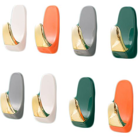 Ganchos adhesivos de alta resistencia ManoManoKit, sin residuos, juego de montaje de ABS multicolor de 8 piezas para baños (1/5)