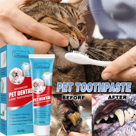 Dentifrice pour chiens, nettoie les dents et élimine la plaque dentaire soin bucco-dentaire pour chats dentifrice rafraîchissant comestible – 60 g (1/5)
