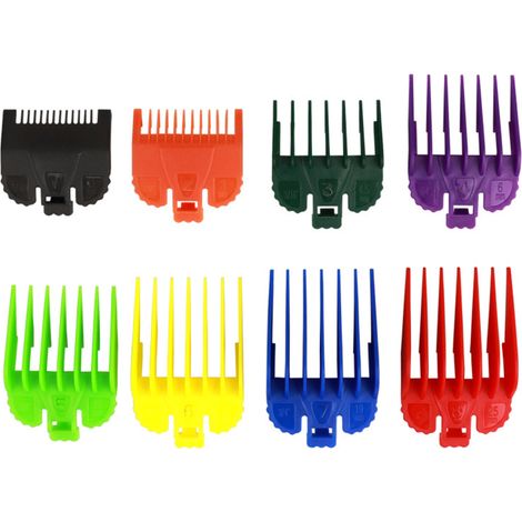 Ensemble de 8 peignes de guidage de coupe professionnels, peignes de rechange pour tondeuse à cheveux électrique Wahl.