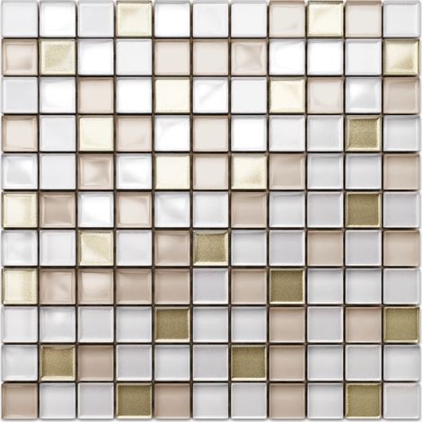 Mosaïque pour salle de bain cuisine intérieure en verre 30 x 30 - CAFFELATTE (1/4)