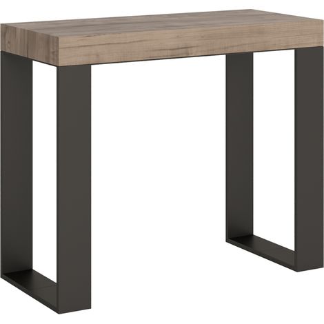 Consolle allungabile 90x40/196 cm Tecno Small quercia natura gambe antracite (1/5)
