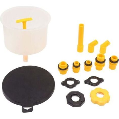 15 pièces kit d'entonnoir de remplissage de liquide de refroidissement de radiateur conception renforcée anti-déversement Kit de remplissage de système de refroidissement universel (1/4)