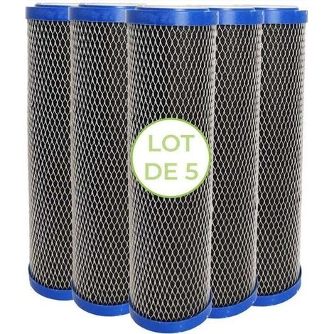 UlisemLot de 5 Cartouches 2 en 1 Filtre à Eau 10 pouces - Anti sédiments + Charbon actif 5 microns Filtre à Impuretés (1/4)