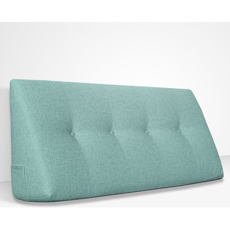 EVERGREENWEB - Cuscino da Lettura ergonomico, Cuscino Schienale a Cuneo per Letto e Divano Cuscino Per gambe Testata letto Misura 140x26 cm Colore Celeste 100% Made in ItalyCHILL PILLOW (1/5)