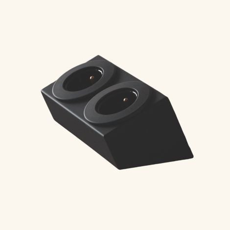 Cuisissimo – Prise de courant double 2x230V – Prise Soft Touch noir – Installation verticale/horizontale – Indice de protection IP20 (1/4)