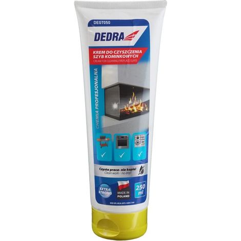 DEDRA - Pasta per la pulizia dei vetri e delle griglie del camino, 250ml