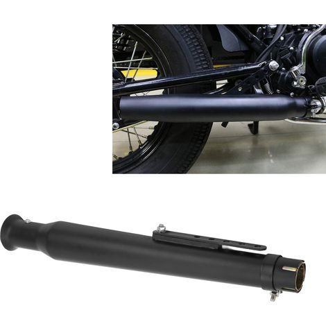 Pot d'échappement universel pour moto 45mm/1.8 pouce avec support coulissant - Noir (1/5)