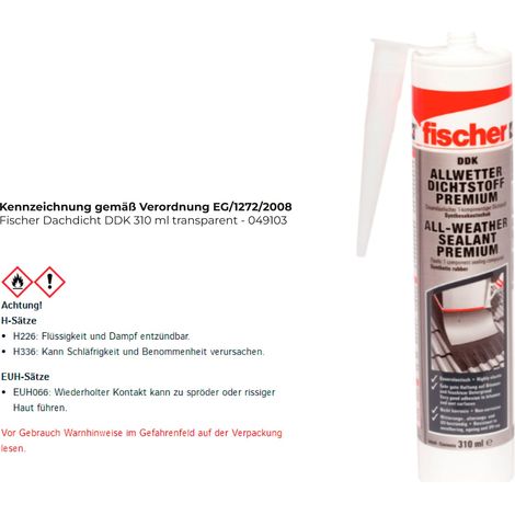 Fischer  Sigillante  per  tetti  DDK  310  ml  trasparente  -  049103 (1/3)