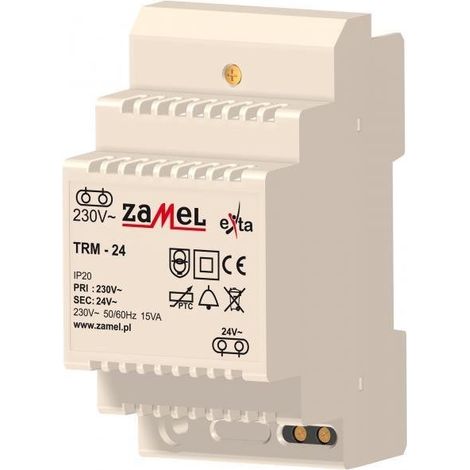 Transformador 230/24V CA 15VA TIPO: TRM-24