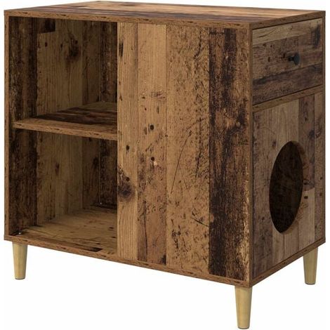 Maison pour chat ancienne en bois, 72 x 42,5 x 70 cm