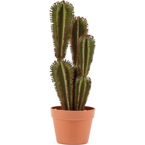 Künstlicher Kaktus Euphorbia Suzannae 57 cm mit Topf Plastikpflanzen zur Gartendekoration für Innen- und Außenbereiche