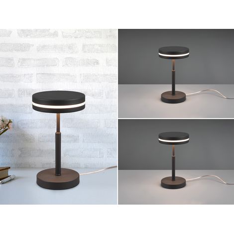 2-er Set kleine LED Tischleuchten rund, Anthrazit, Höhe 25cm (1/5)