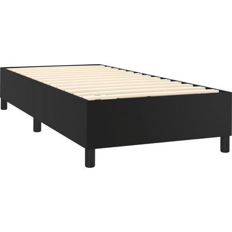 Rete a doghe su gambe giroletto 100x200 cm nero sintetico TDL0207042