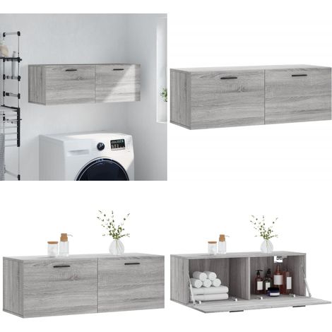 Mobile a Parete Grigio Sonoma 100x36,5x35 cm Legno Multistrato - Mobile a parete - Armadio a parete