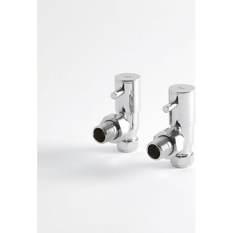 Hudson Reed – Robinet thermostatique d'angle pour radiateur et sèche-serviettes – Laiton chromé – Commande ergonomique avec bague de sécurité – Réduction consommation d'énergie