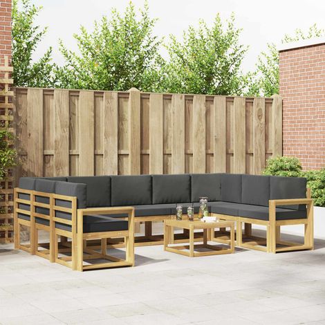 vidaXL Outdoor-Sofagarnitur 10 pcs Weiß und Anthrazit 59 x 59 x 37 cm (1/5)