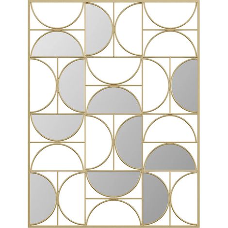 Specchio art déco destrutturato L.77 x H. 102 cm in Metallo Dorato - TAYAN (1/3)
