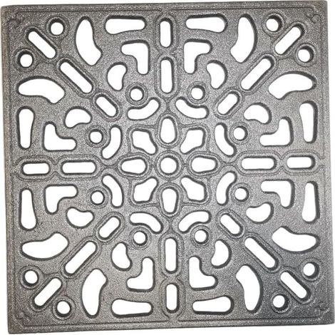 1 - Lüftungsgitter - Gusseisen - Modernes, dekoratives Design - Für Dunstabzugshauben und Kamine - Langlebig - Grau - 25 x 25 cm (1/5)
