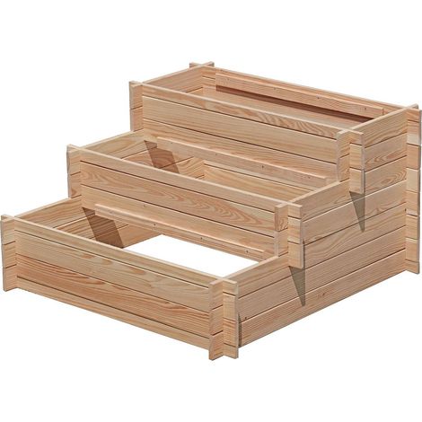 Pflanztreppe Lärche,COMBO 3x3 für 9 Pflanzkasteneinsätze (1/2)