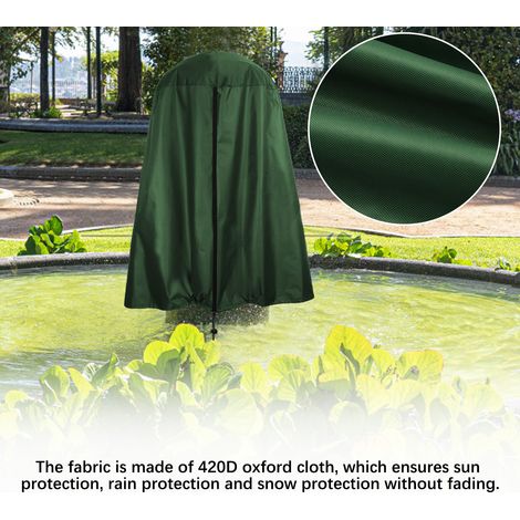 Housse de Protection pour Fontaine de Jardin en Toile Oxford Argentée Imperméable et Résistante au Vent (1/5)