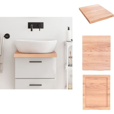Comptoir de salle de bain marron 40x50x(2-4) cm bois traité - Comptoir Salle De Bain - Comptoir Bois - Plan De Travail Salle De Bain - Meubles Salle De Bain - Meuble Lavabo (1/5)