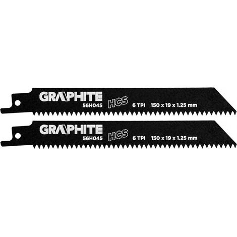 Lame de scie graphite 56h045 HCS 150 mm 6 TPI 2 pièces (1/2)