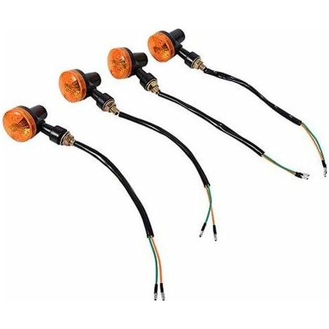 Lot de 4 clignotants de moto 12V – Indicateurs lumineux ambre – Installation facile avec arbre de montage fileté – Plastique ABS (1/5)