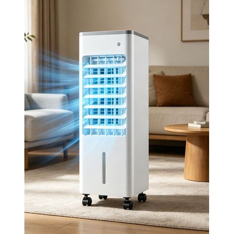 Raffrescatore ad Evaporazione 9L – Ventilatore Silenzioso con Oscillazione 90° e Serbatoio Doppio, Design Moderno in Plastica Resistente, Ideale per Ufficio e Soggiorno (1/5)