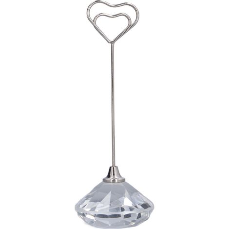 Porte-numéro de table en forme de cœur, stable en métal premium robuste, durable et polyvalent, support de carte de place 12 cm, cœur élégant. (1/5)