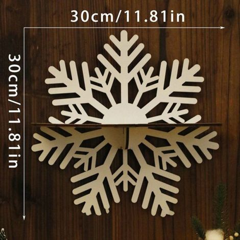 Support Mural Flocon De Neige - Etagere Murale En Bois - Pour Decoration Intérieure Cuisine Chambre Bureau - 1 Piece (1/5)