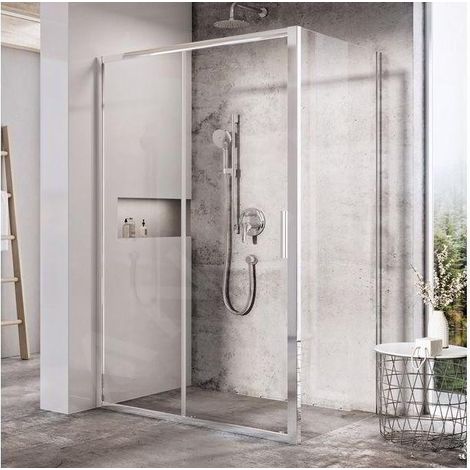 Ravak Blix - Paroi de douche BLSPS-90, 89-90 cm, aluminium brillant/verre clair X9BM70C00Z1 (1/3)