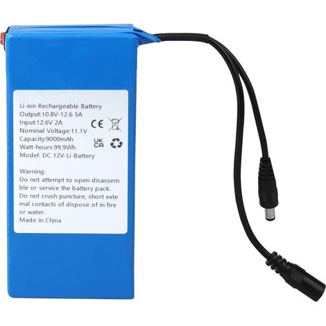 Batterie Lithium-ION Rechargeable 12 V 9000 mAh Compatible avec la Plupart des appareils 12 V, Lampes solaires, Lampes LED, pulvérisateurs, Haut-parleurs, Pianos électroniques DC12 V (1/5)