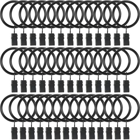 40 Gardinenhaken, rostfreie Ringe mit Clips, Vintage Deko für Vorhänge